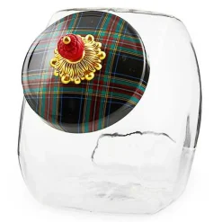 Cookie Jar with Black Tartan Lid