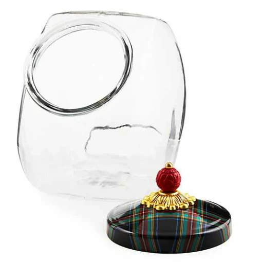 Cookie Jar with Black Tartan Lid