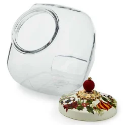 Cookie Jar with Deck the Halls Lid