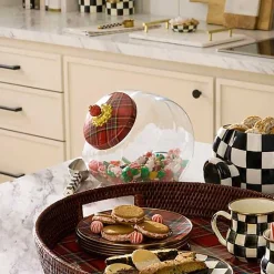 Cookie Jar with Red Tartan Lid
