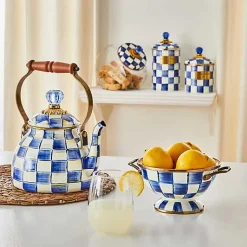 Cookie Jar with Royal Check Lid