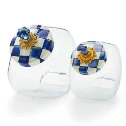Cookie Jar with Royal Check Lid