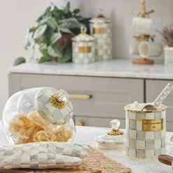 Cookie Jar with Sterling Check Lid