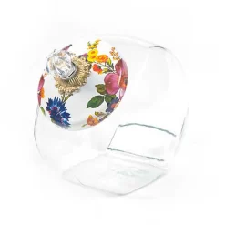 Cookie Jar with White Flower Market Lid