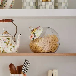 Cookie Jar with Wildflowers Green Lid