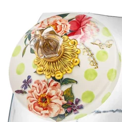 Cookie Jar with Wildflowers Green Lid