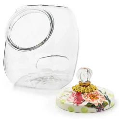 Cookie Jar with Wildflowers Green Lid