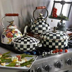 Courtly Check 3 Quart Tea Kettle with Bird