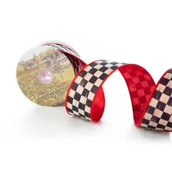Courtly Check 2 Ribbon - Red