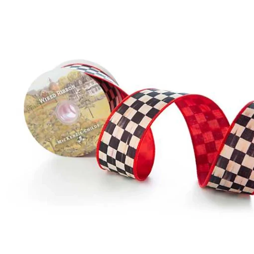 Courtly Check 2 Ribbon - Red