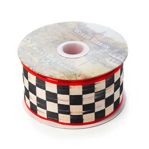 Courtly Check 2 Ribbon - Red