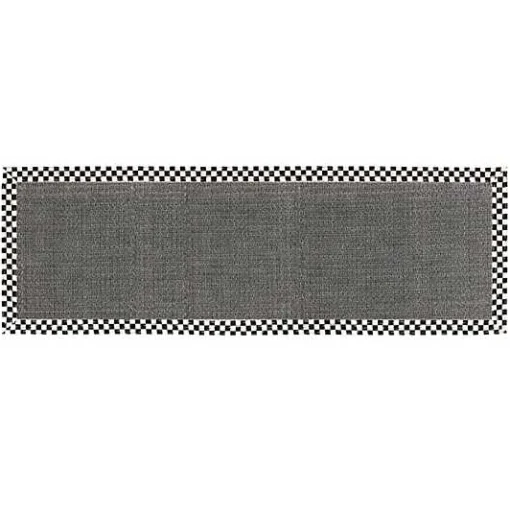 Courtly Check 2'6 x 9' Grey Sisal Runner Rug