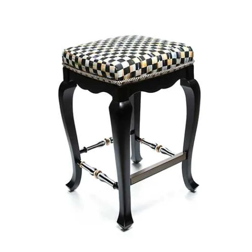 Courtly Check Black Counter Stool
