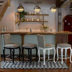 Courtly Check Black Counter Stool