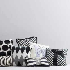 Courtly Check  Black Sash Throw Pillow