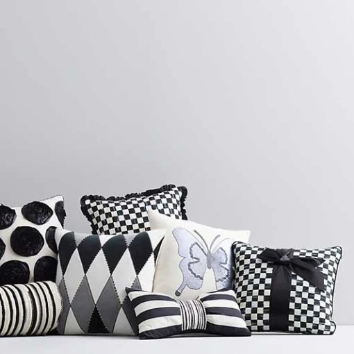 Courtly Check  Black Sash Throw Pillow