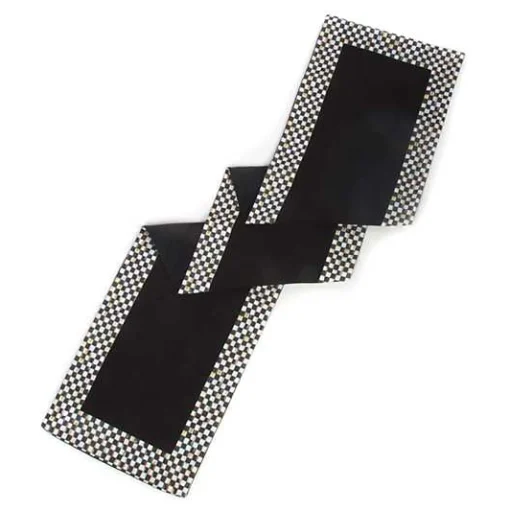Courtly Check Black Table Runner