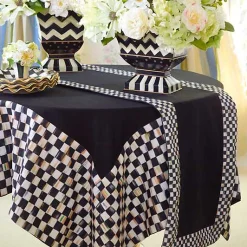Courtly Check Black Table Runner