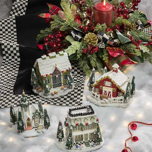 Courtly Check Black Table Runner