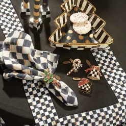 Courtly Check Black Table Runner
