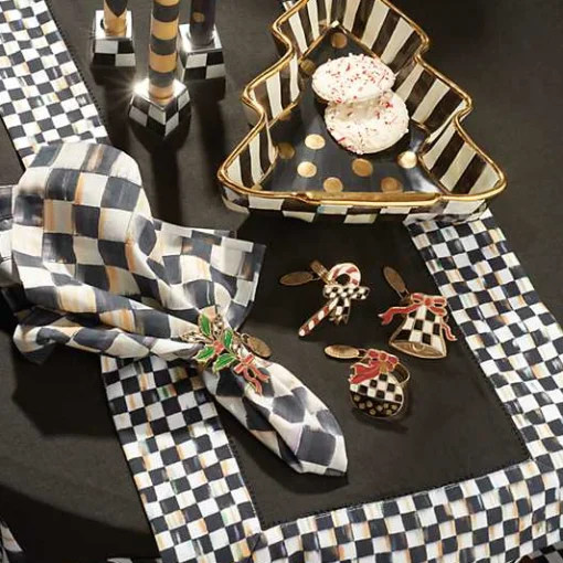 Courtly Check Black Table Runner
