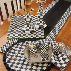 Courtly Check Black Table Runner