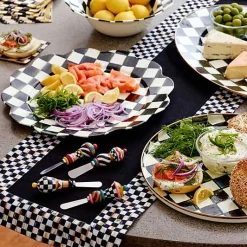 Courtly Check Black Table Runner