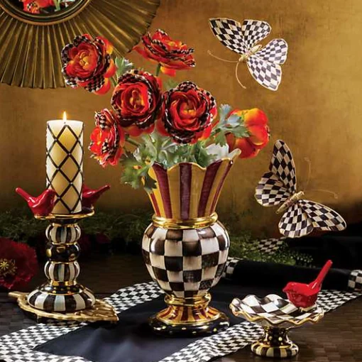 Courtly Check Black Table Runner