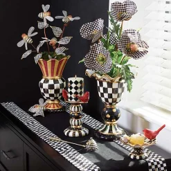 Courtly Check Black Table Runner