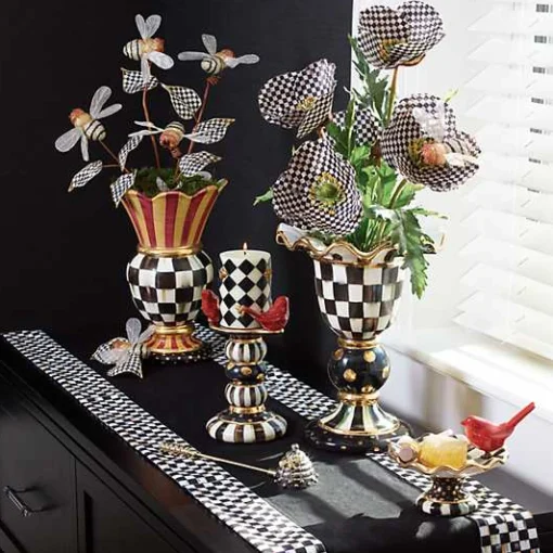Courtly Check Black Table Runner
