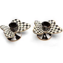 Courtly Check Butterfly Candle Holders, Set of 2