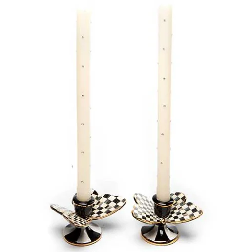 Courtly Check Butterfly Candle Holders, Set of 2
