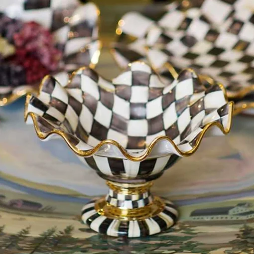 Courtly Check Ceramic Compote
