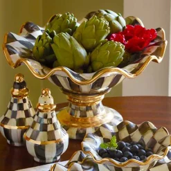 Courtly Check Ceramic Compote