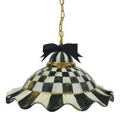 Courtly Check Ceramic Fluted Hanging Lamp