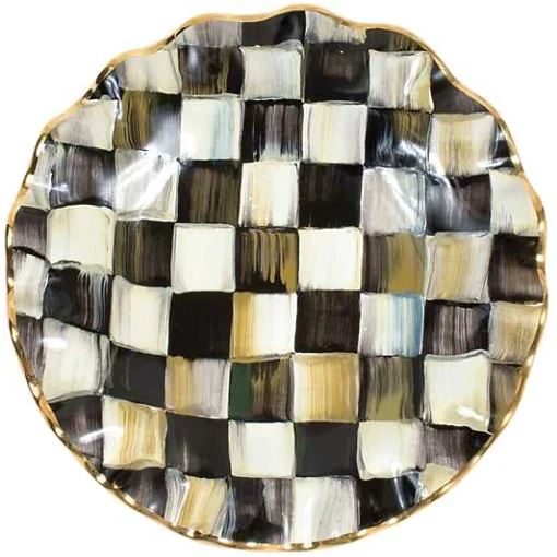 Courtly Check Ceramic Fluted Dessert Plate