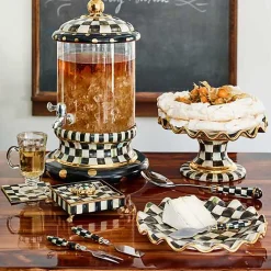 Courtly Check Ceramic Fluted Cake Stand