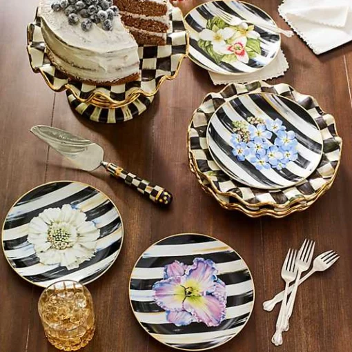 Courtly Check Ceramic Fluted Dessert Plate