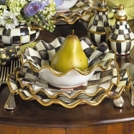 Courtly Check Ceramic Fluted Dinner Plate