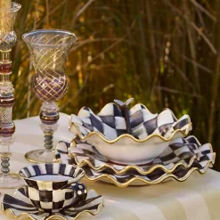 Courtly Check Ceramic Fluted Breakfast Bowl