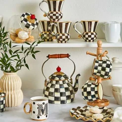 Courtly Check Ceramic Fluted Dessert Plate