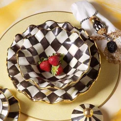Courtly Check Ceramic Fluted Breakfast Bowl