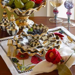Courtly Check Ceramic Fluted Dinner Plate