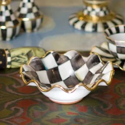 Courtly Check Ceramic Fluted Breakfast Bowl