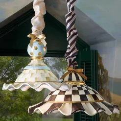 Courtly Check Ceramic Fluted Hanging Lamp