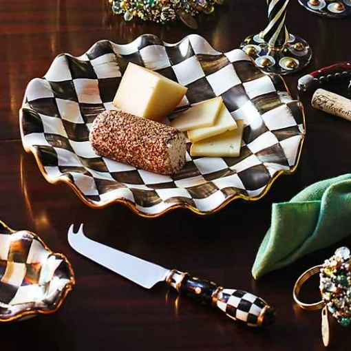 Courtly Check Ceramic Fluted Dessert Plate