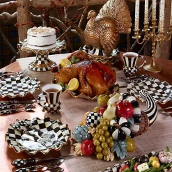Courtly Check Ceramic Fluted Dinner Plate