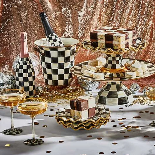 Courtly Check Ceramic Fluted Dessert Plate