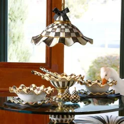 Courtly Check Ceramic Fluted Hanging Lamp