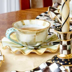 Courtly Check Ceramic Fluted Dessert Plate